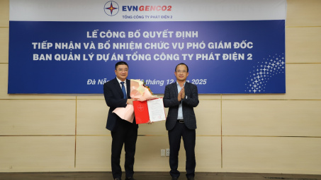 EVNGENCO2 công bố quyết định tiếp nhận và bổ nhiệm Phó Giám đốc Ban QLDA Tổng công ty Phát điện 2